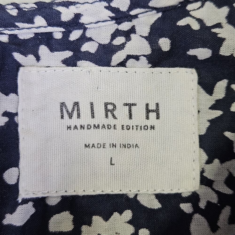 MIRTH Farrar Blouse L Blue Handmade Coastal Cowgirl Cotton Silk Prairie Luxury - Picture 11 of 16